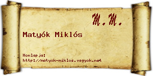 Matyók Miklós névjegykártya